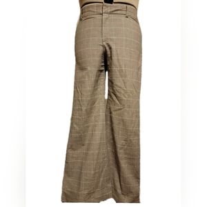 🔖Gap High Rise Wide Leg Trouser Houndstooth Plaid Cotton Stretch Sz 16 Reg